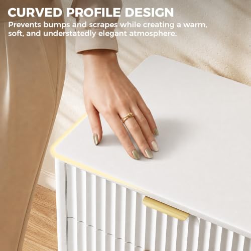 Jocoevol Fluted 6 Drawer Dresser for Bedroom, White