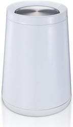Household Swing White Bathroom Trash Can，Brushed Stainless Steel，10 L/3 by BRIEFHUMAN