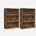 VASAGLE Set of 2 Bookshelves, 3-Tier Open, 23.6 Inches Wide