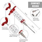 Premium Meat Injector, Marinade Injector Syringe with 2 Meat Needles for BBQ Grill Smoker, Turkey and Cooking 1-oz Capacity, 2 Stainless Needles, 1 Brush, Red - Image 6
