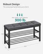 SONGMICS Shoe Bench, Storage Bench, Entryway Bench with Cushion
