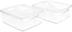 Isaac Jacobs 2-Pack Large Clear Storage Bins w/Cutout Handles, Plastic Organizer - Image 2