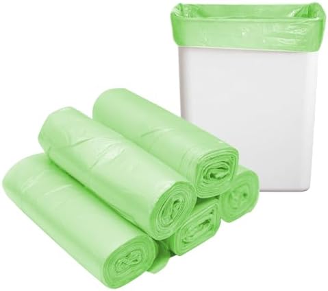 8 Gallon Trash Bags Colored - Extra Thick Medium Garbage Bags 1.1 mil Strong, Leakage-Free,Unscented 30 Liter Thick for Bathroom, Office, Kitchen Waste Basket Trash Can (Green, 200 Count)