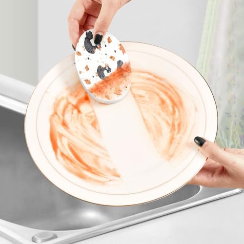 YETTASBIN Thanksgiving Turkey 3PCS Wood Pulp Scrub Sponges, Reusable Absorbent Household Cleaning Sponge Non-Scratch Kitchen Dish Sponges, Multi-Surface Safe Scrubber for Nonstick Pans, Pots - Image 5