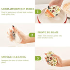 Dish Sponge 3Pcs Kitchen Sponges Non-Scratch Soft Expandable Washing Dishes Stain Odor Resistant Cellulose Sponges Packs for Dish Bathroom Household Thanksgiving Turkey Pumpkins Corn Leaves - Image 4
