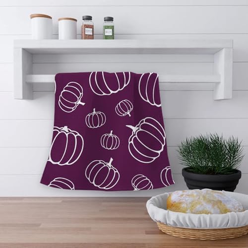 OHSUL Fall Kitchen Towels, Autumn Pumpkin Decor, Seasonal Hand Dish Towels, Modena Fall Decorations for Home, Bathroom Accent, Housewarming Gifts, Set of 2 - Image 3