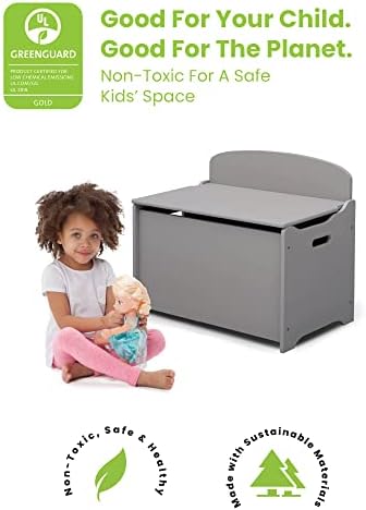 Delta Children MySize 9 Bin Plastic Toy Organizer - Greenguard Gold Certified, Grey & MySize Deluxe Toy Box - Greenguard Gold Certified, Grey
