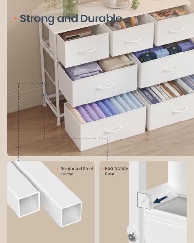 SONGMICS HOME 7 Drawer Dresser for Bedroom, Fabric Chest of Drawers