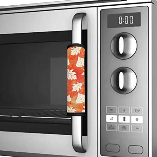 Orange Maple Leaf Refrigerator Door Handle Covers Set of 6