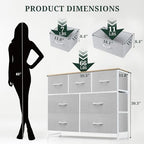 7-Drawer Dresser for Bedroom, Anti-Tip Wide Storage Organizer Fabric