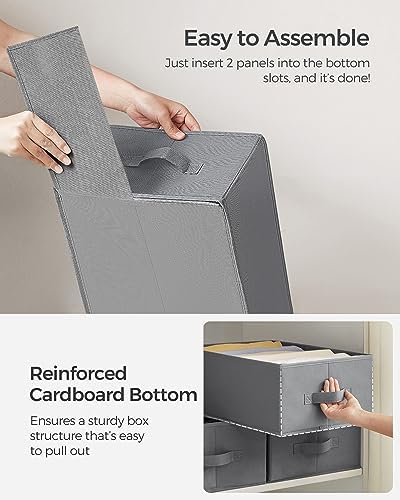 SONGMICS Set of 2 Foldable Wardrobe Clothes Organizers, 6-Compartment