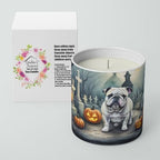 Caroline's Treasures DAC2039CDL English Bulldog Spooky Halloween Decorative Soy Candle Nature Soy Wax Essential Oil Home Decor Ideal for Bedroom Kitchen Bath Office Gift, 10 oz