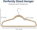 SereneLife Velvet Hangers – 30 Pack, Slim & Space Saving for Closets