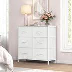 SONGMICS HOME 6 Drawer Dresser for Bedroom, Fabric Chest of Drawers