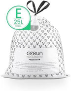 Cesun Code E Drawstring Trash Bags 90 Count, 5 Gallon / 25 Liter