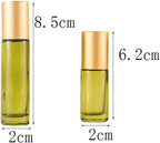 10 Pack Glass Roller Bottles for Essential Oils, 5ml Green Roll On Bottles - Image 3
