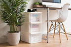 IRIS USA 4-Pack, 17 Qt. Medium Stacking Drawer Storage Organizer, White