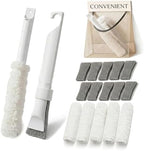 Home Detail Cleaning Kit, Crevice Cleaning Brush, 5-in-1 Detail Duster, Replacement Pads, Microfiber Sleeves and Storage Bag for Window Tracks, Air Vents, Kitchen and Bathroom