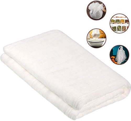 Cheesecloth, Reusable and Breathable, Unbleached Cotton Fine Mesh Weave Cheesecloth, Use for Cooking, Straining, Filtering, Baking (White,Grade 50-Large 126 Sq Feet)
