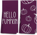 OHSUL Fall Kitchen Towels, Autumn Pumpkin Decor, Seasonal Hand Dish Towels, Modena Fall Decorations for Home, Bathroom Accent, Housewarming Gifts, Set of 2 by OHSUL