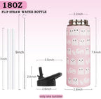 Insulated Halloween Water Bottle 18 oz, Ghost Water Bottle with Straw, Reusable Leakproof Stainless Steel Tumbler, Halloween Gifts for Women