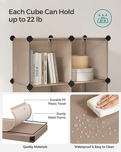 SONGMICS 16 Cube Storage Organizer，Plastic stackable cube shelf