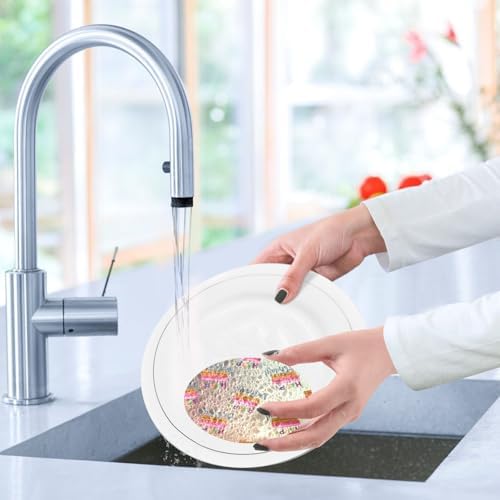 Happy Birthday Cake Dish Scrub Sponges Kitchen Non Scratch Reusable Compressed Cellulose Sponge Hanging for Household Cleaning Washing Dishes Pots and Pans 3 Pack - Image 7