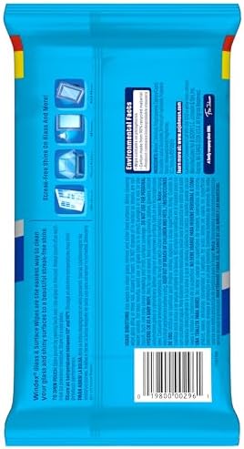Windex Wipes Glass Cleaning, Pre-Moistened Glass and Surface Wipes to Clean Home Surfaces, Household Essentials, Original Scent, 38 Count (Pack of 2)
