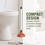 LDR 512 3210A Toilet Sink and Drain, Plastic Handle Rubber Cup Removes Clogs for Bathrooms, Kitchens, Baths, Showers, Powerful Commercial and Residential, Flat Plunger