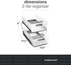 madesmart Two Tier Organizer with Dividers, Frost