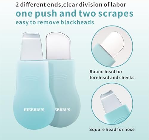 Blackhead Remover Tool,Black Head Remover for Face Nose-2 in 1 Pore Cleaning Brush Face Scrubber Skin Care Scraper Mask Applicator Spatula for Men Women Pore Cleansing (Blue) - Image 5