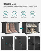 SONGMICS Shoe Rack, 8-Tier with Doors, 32-Pair Storage Cabinet