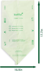 bioMat 3 Gallon Compost Bags, Compostable Trash Bags - Image 2