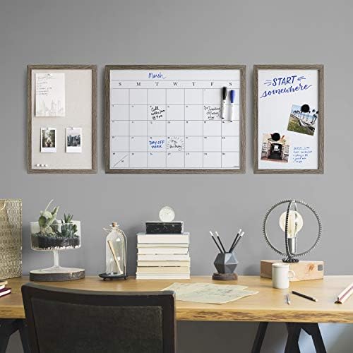 U Brands Family Command Center, Cork Board and Calendar Whiteboard Combo