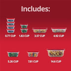Rubbermaid EasyStore Rectangle and Square Containers, 22-Piece Set, Food Storage Containers with Lids