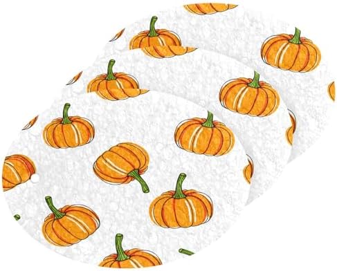3PCS Scrub Sponges Thanksgiving Pumpkins Orange Pop-up Dish Sponge for Cleaning Kitchen Bathroom Household Non-Scratch Scrubber by Jihqo
