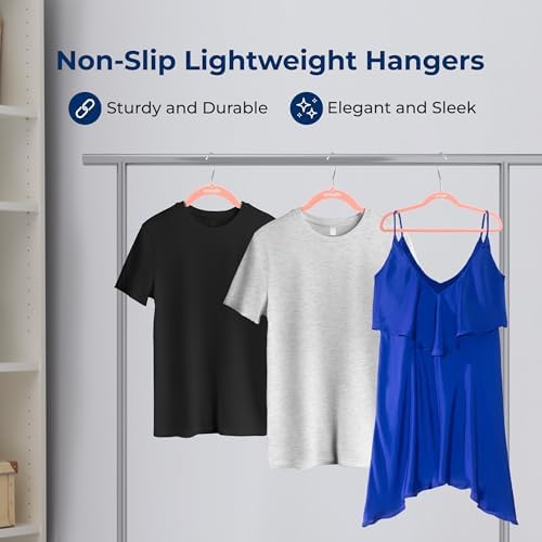 SereneLife Velvet Hangers – 100 Pack, Slim & Space Saving for Closets