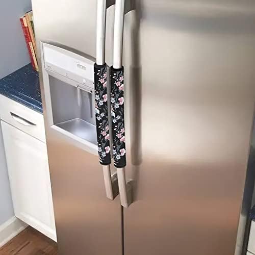3 Pair of Floral Fridge Door Handle Covers Oven Refrigerator Door Handle Cover, Keep Fingertips Dust Food Stains Decor Protector Microwave Oven with Handle