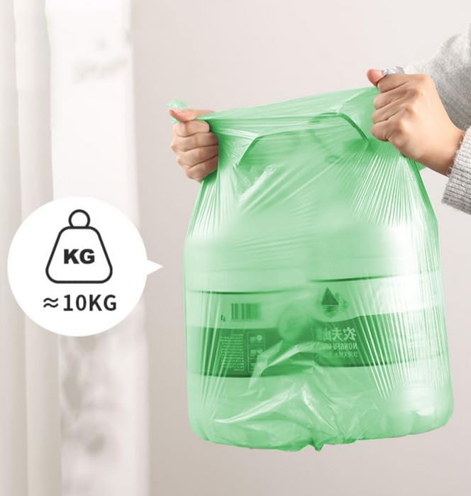 8 Gallon Trash Bags Colored - Extra Thick Medium Garbage Bags 1.1 mil Strong, Leakage-Free,Unscented 30 Liter Thick for Bathroom, Office, Kitchen Waste Basket Trash Can (Green, 200 Count)