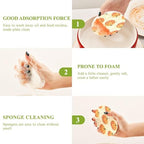 YETTASBIN Thanksgiving Pumpkin 3PCS Wood Pulp Scrub Sponges, Reusable Absorbent Household Cleaning Sponge Non-Scratch Kitchen Dish Sponges, Multi-Surface Safe Scrubber for Nonstick Pans, Pots - Image 4