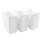 3-Pack 4.5 Gallon Plastic Rectangular Wastebasket by Lasbily