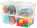 IRIS USA 4-Pack 25 Qt Storage Bins with Lids, Clear, Stackable