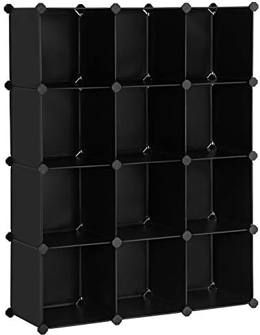 SONGMICS 12 Cube Storage Organizer，Plastic stackable cube shelf