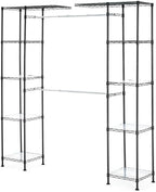Amazon Basics Expandable Metal Hanging Closet Organizer System with Storage Shelves, Adjustable, Easy to Assemble, 57-80"L x 14"W x 72"H, Black