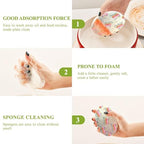 Happy Birthday Cake Dish Scrub Sponges Kitchen Non Scratch Reusable Compressed Cellulose Sponge Hanging for Household Cleaning Washing Dishes Pots and Pans 3 Pack - Image 4
