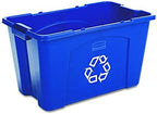 Rubbermaid Commercial Products Recycling Bin - 18 Gallon, Stackable, for Paper and Packaging, Indoor/Outdoor/Garage/Home/Commercial Facilities, Blue