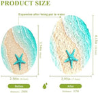 Starfish Waves Summer Dish Scrub Sponges Kitchen Beach Scene Non Scratch Reusable Compressed Cellulose Sponge Hanging for Household Cleaning Washing Dishes Pots and Pans 3 Pack - Image 2