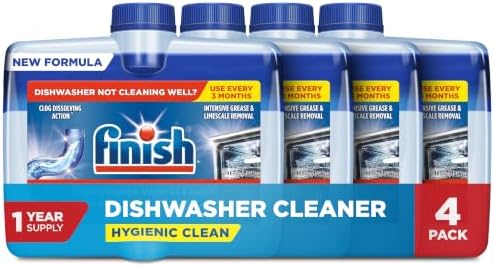 Finish Dishwasher Cleaner Liquid, Limescale Remover, 8.45oz, 4pk