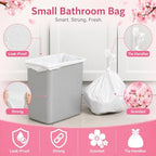 2.6 Gallon Scented Trash Bags with Handles (300 Bags) Small Bathroom Garbage Bags Wastebasket Can Liners for Home Office Bins (Cherry Blossom, 300 ct.)