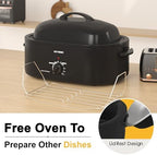 20 Quart Electric Roaster Oven with Self-basting Lid, Turkey Roaster Oven with Removable Pan and Rack, Black - Image 5